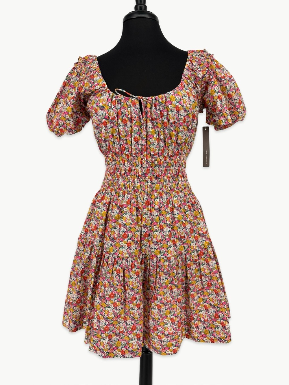 Love The Label x Liberty London Smocked Nicola Mini Dress Size Medium Floral NWT